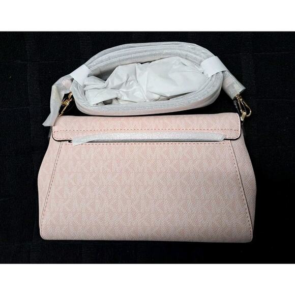 MICHAEL KORS Jet Set Medium MK Logo PVC Convertible Crossbody Pouchette Bag - Picture 7 of 13